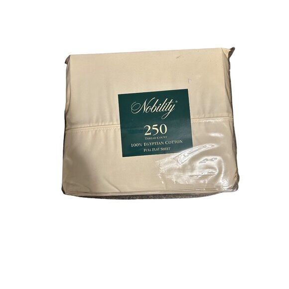 Nobility 250 Thread Count Full Flat Sheet Egyptian Cotton Beige Luxury Bedding - Picture 2 of 3